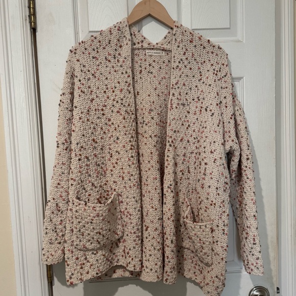 Cream & Pastel Chunky Yarn Cardigan - Picture 1 of 8